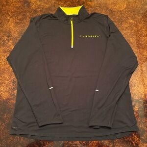 Nike live-strong Black and Yellow Long Sleeve Pullover